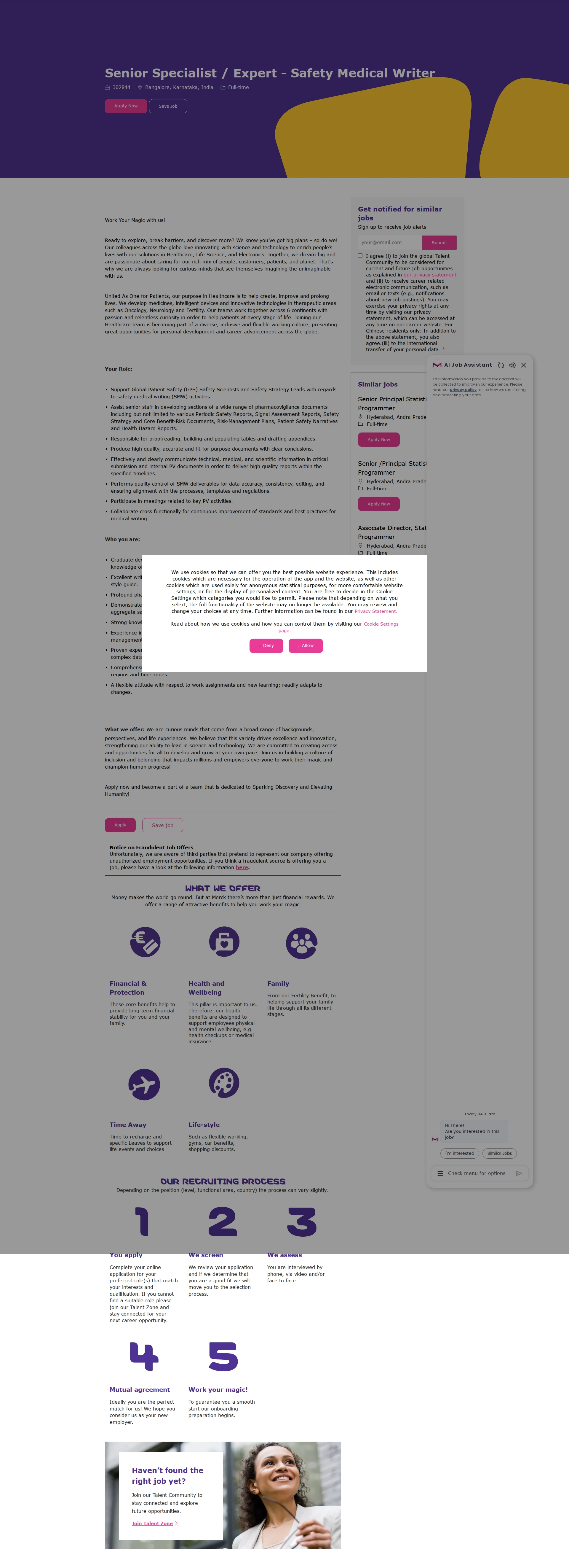 머크 Senior Specialist / Expert - Safety Medical Writer 채용공고