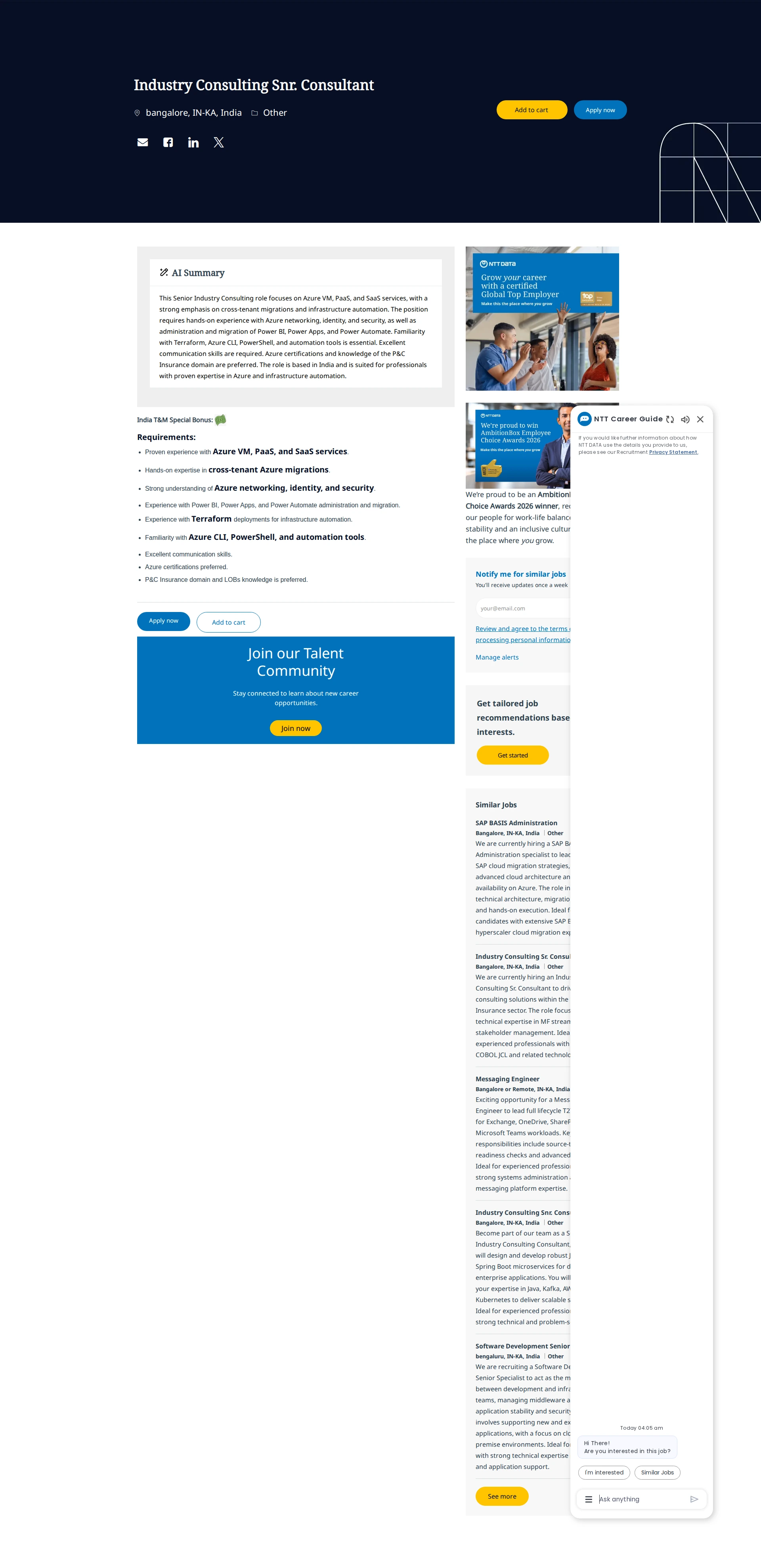 NTT데이터 Industry Consulting Snr. Consultant 채용공고