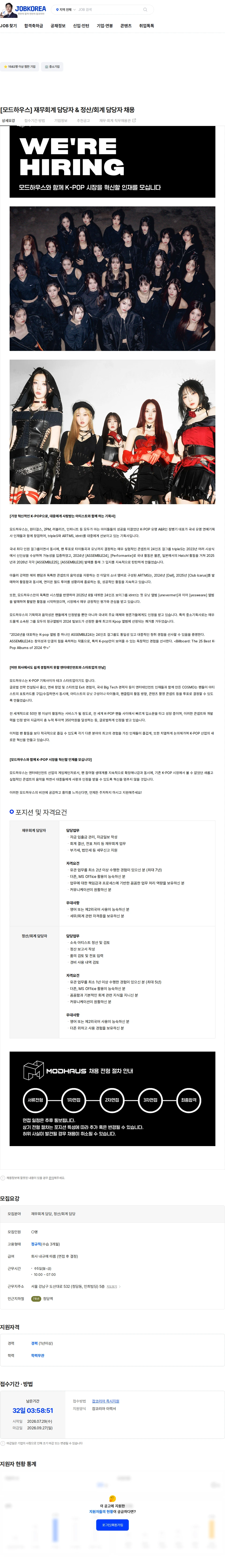 모드하우스 [모드하우스] 재무회계 담당자 & 정산/회계 담당자 채용 채용공고