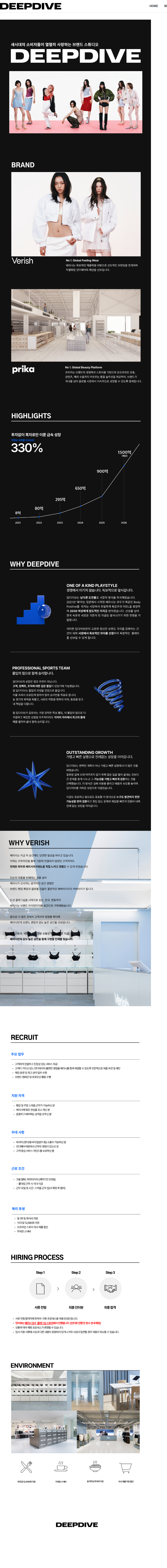 딥다이브 [베리시 성수] 플래그십 스토어 파트타이머 채용공고